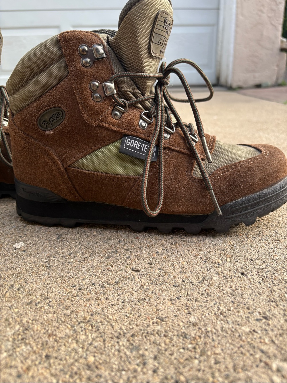 Vasque Brown and Olive Hiking Boot with Gore‑Tex
